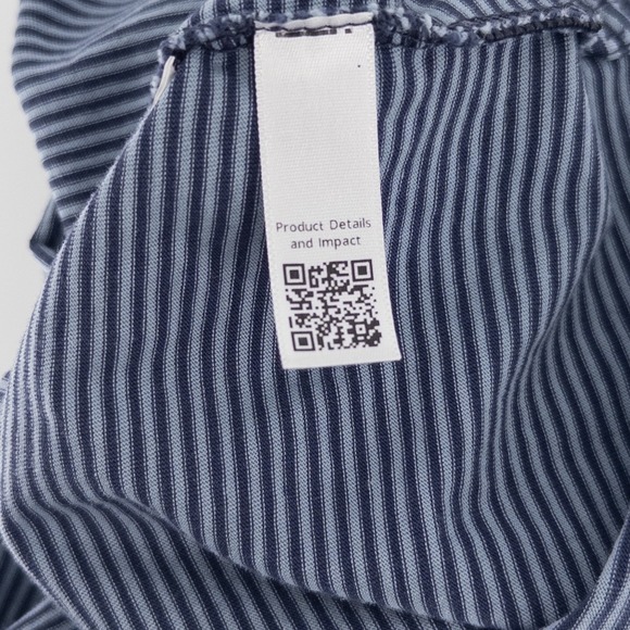 Patagonia Mens Med Daily Polo Shirt Blue Striped Short Sleeve Pocket Gorpcore - Picture 8 of 8